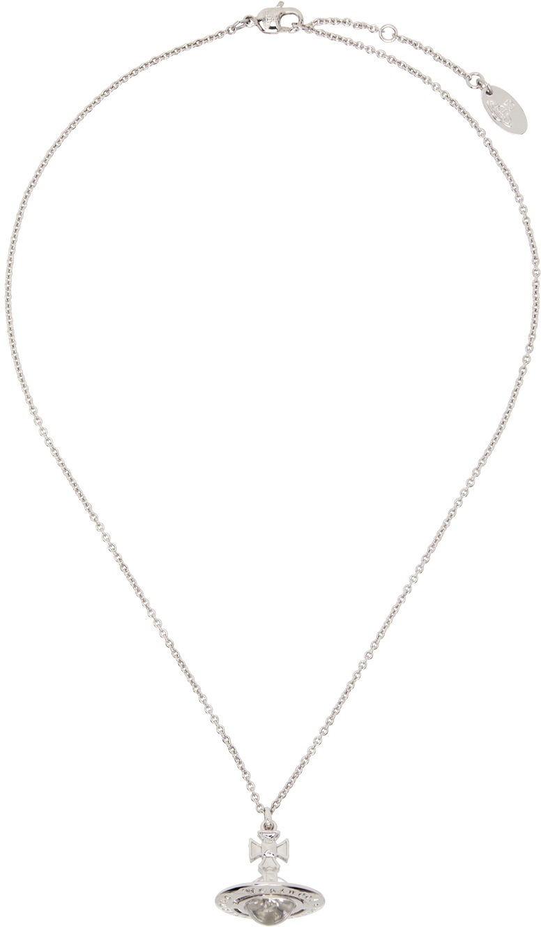 Vivienne Westwood Silver Small Pina Orb Pendant Necklace In G114