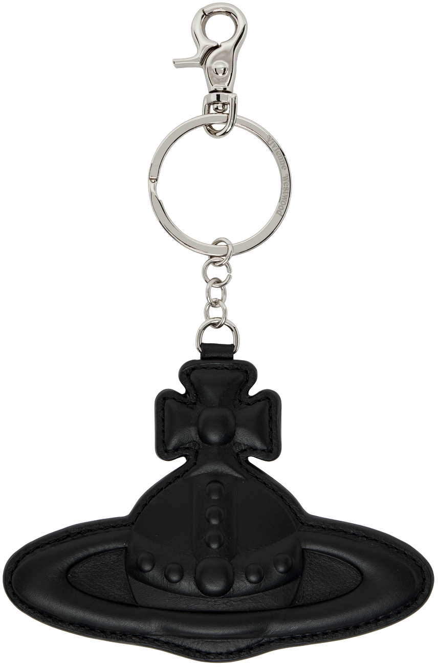 Vivienne Westwood Black Orb Keychain In N401 Black