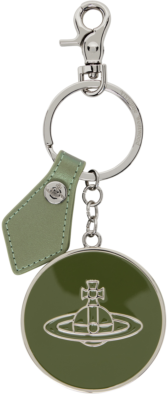 Vivienne Westwood Green Thin Line Orb Mirror Keychain