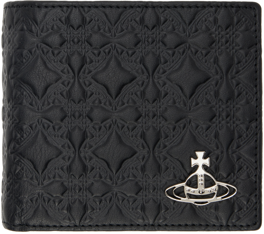 Vivienne Westwood Black Embossed Wallet In N401 Black