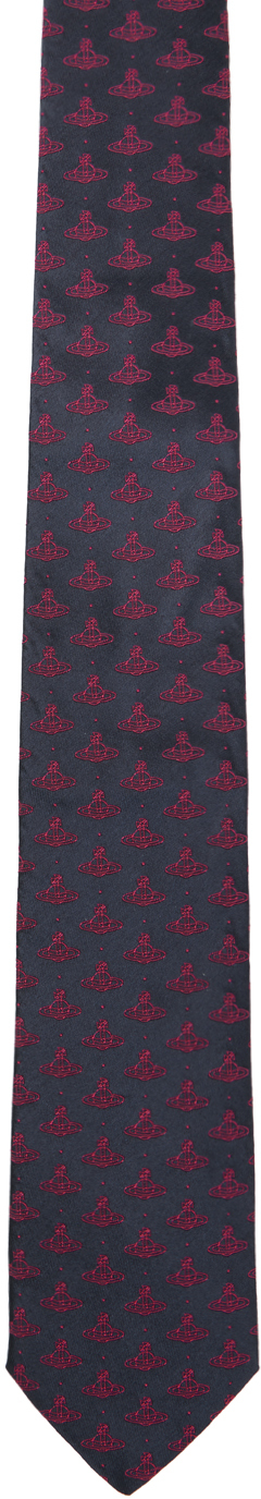 Vivienne Westwood Black Jacquard Tie In N402 Black