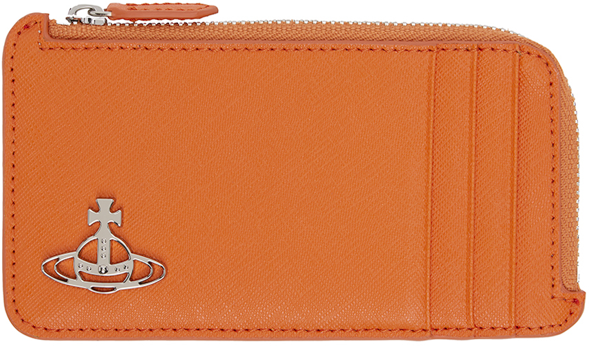 Vivienne Westwood Orange Zip Card Holder In F401 Orange