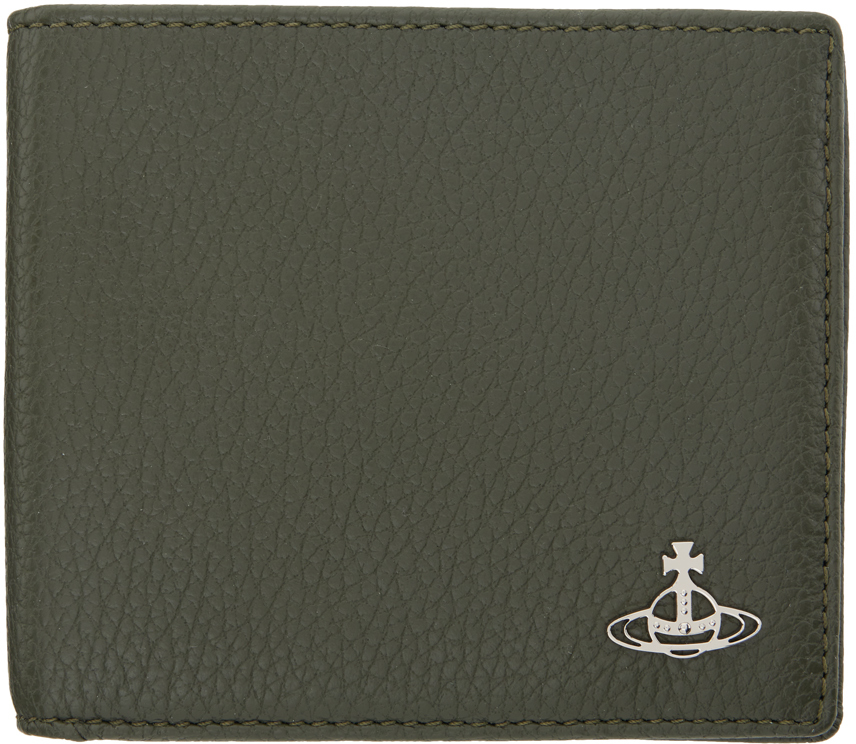 Vivienne Westwood Green Leather Man Wallet In M410 Green