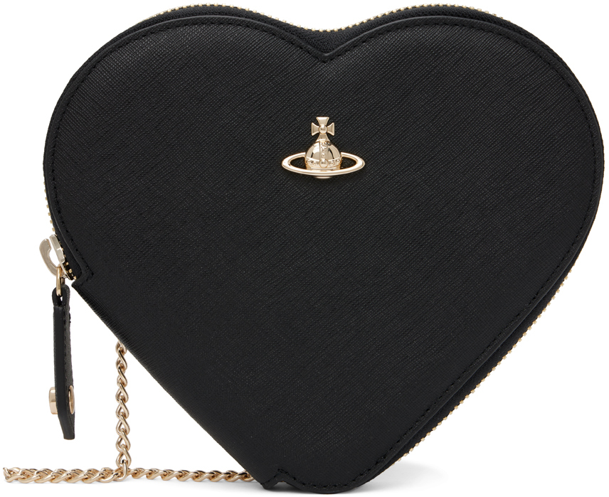 Vivienne Westwood Black Victoria New Heart Bag In N403 Black
