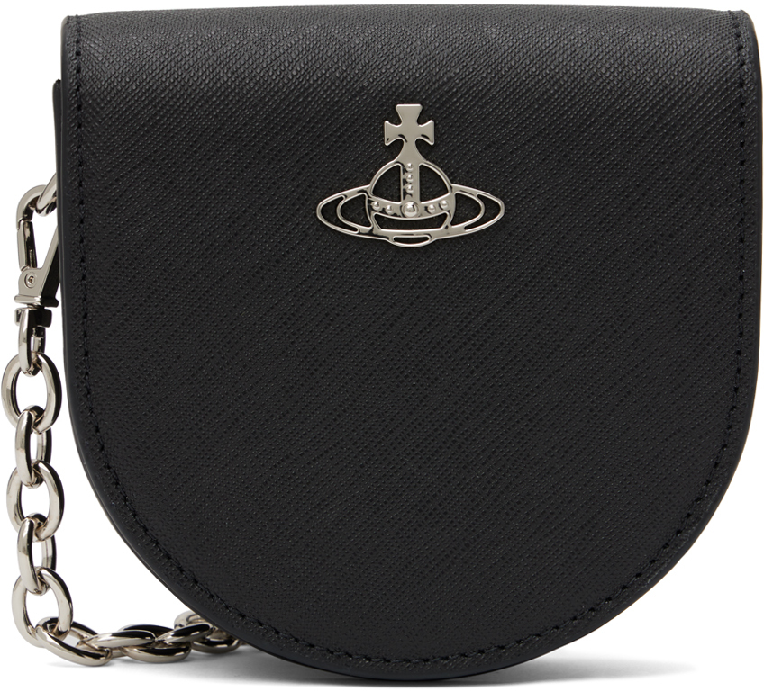 Vivienne Westwood Sofia Saffiano Leather Saddle Bag in Black