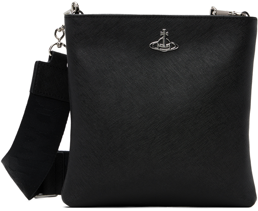 Vivienne Westwood Black Squire Messenger Bag In N403 Black