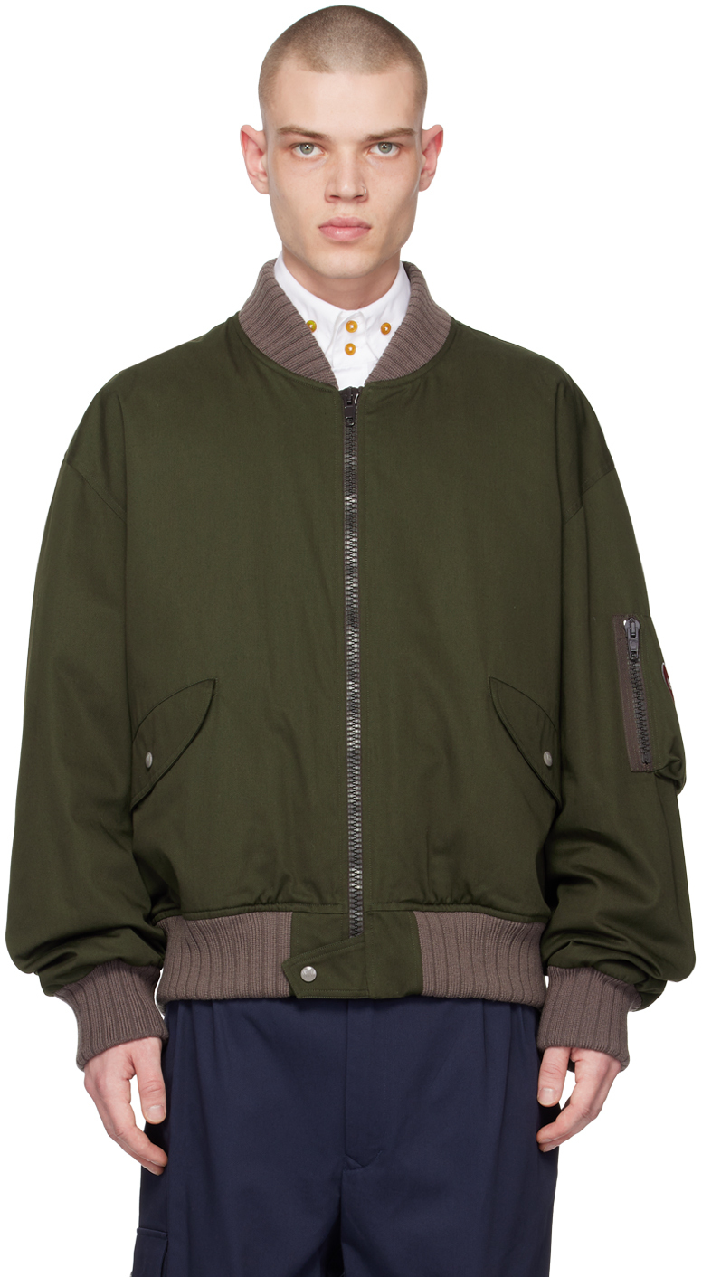 Shop Vivienne Westwood Khaki Bernardo Bomber Jacket In M402 Military Green