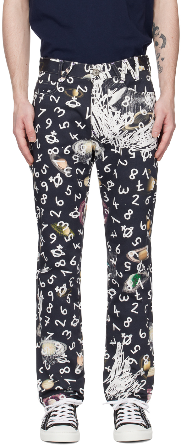 Vivienne Westwood Classic Tapered Jeans In Planets And Numbers
