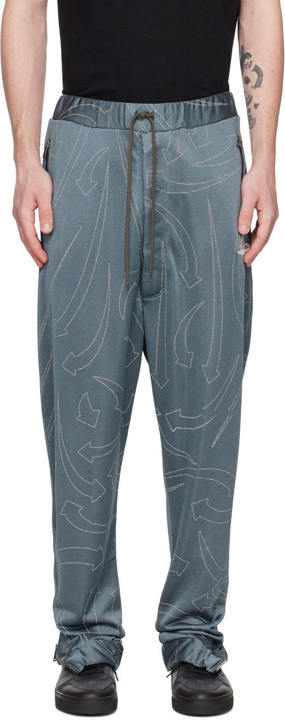 Gray Embroidered Track Pants