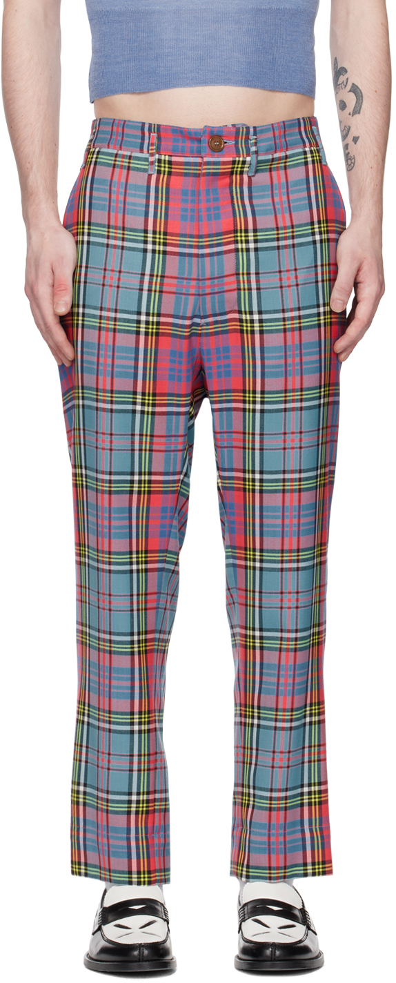 Shop Vivienne Westwood Multicolor Cropped Cruise Trousers In G201 Tartan
