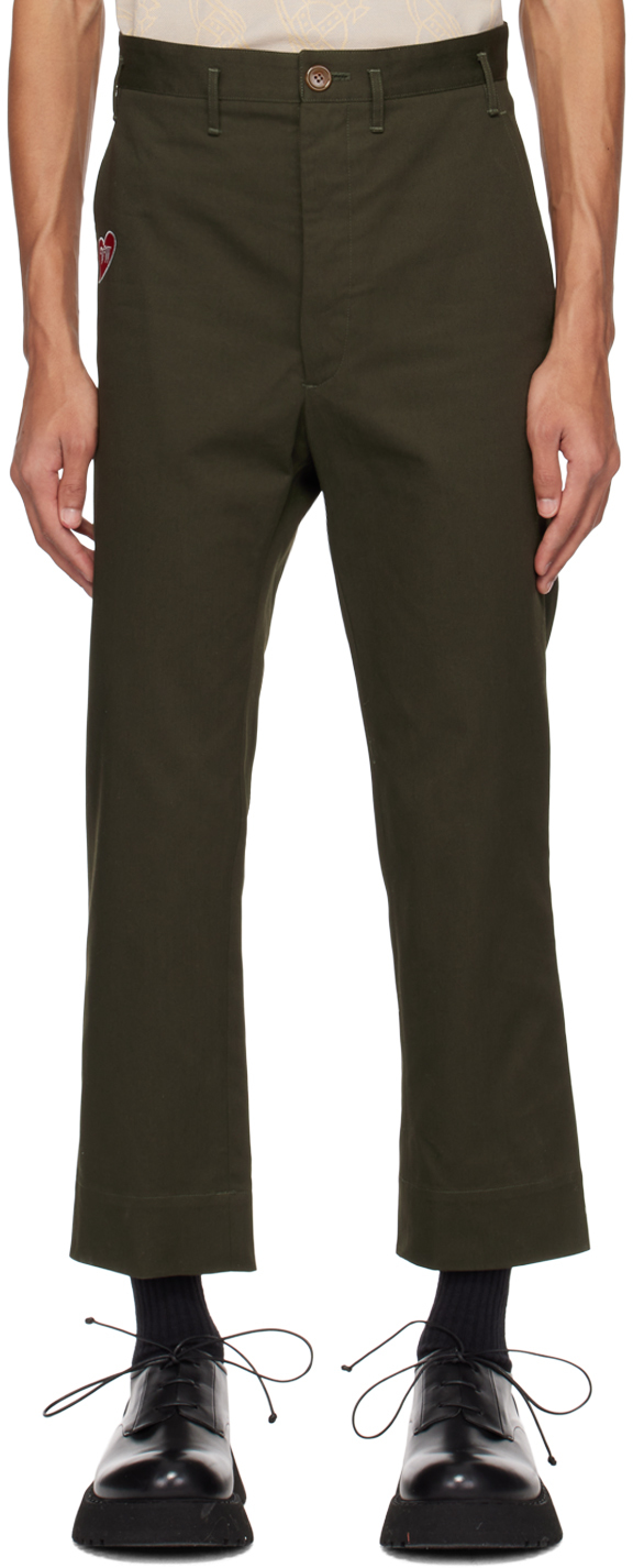VIVIENNE WESTWOOD GREEN CROPPED TROUSERS