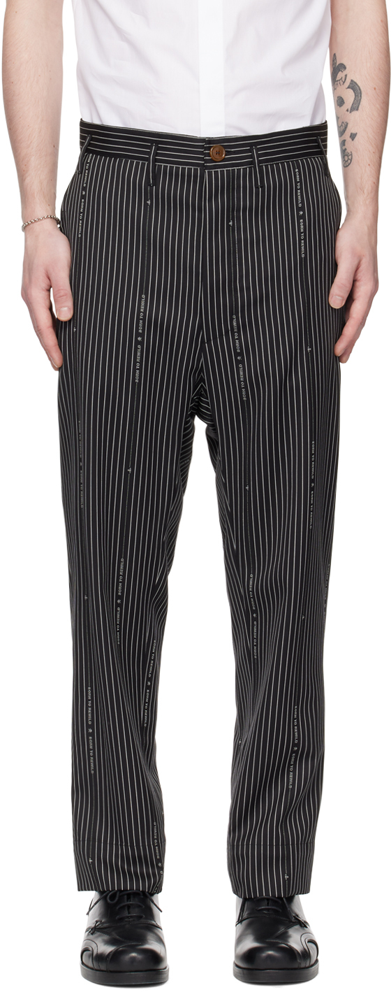 Vivienne Westwood Cruise Stripe-print Cropped Trousers In Schwarz