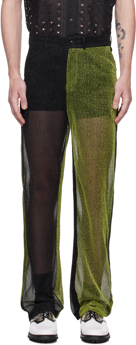 Black & Green Sparkly Trousers