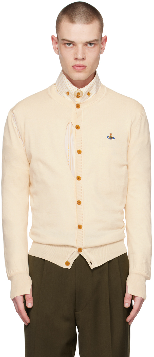 Vivienne Westwood Off-white Ripped Cardigan In A408 Cream