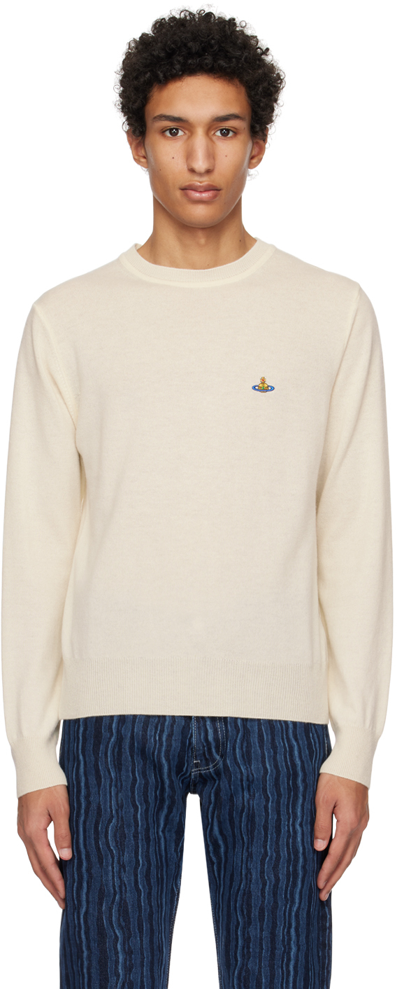 Shop Vivienne Westwood Off-white Embroidered Sweater In C401 Natural