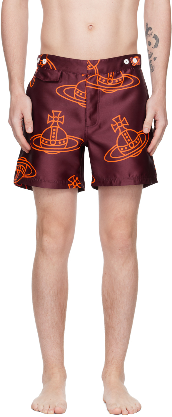 Burgundy Orb Swim Shorts