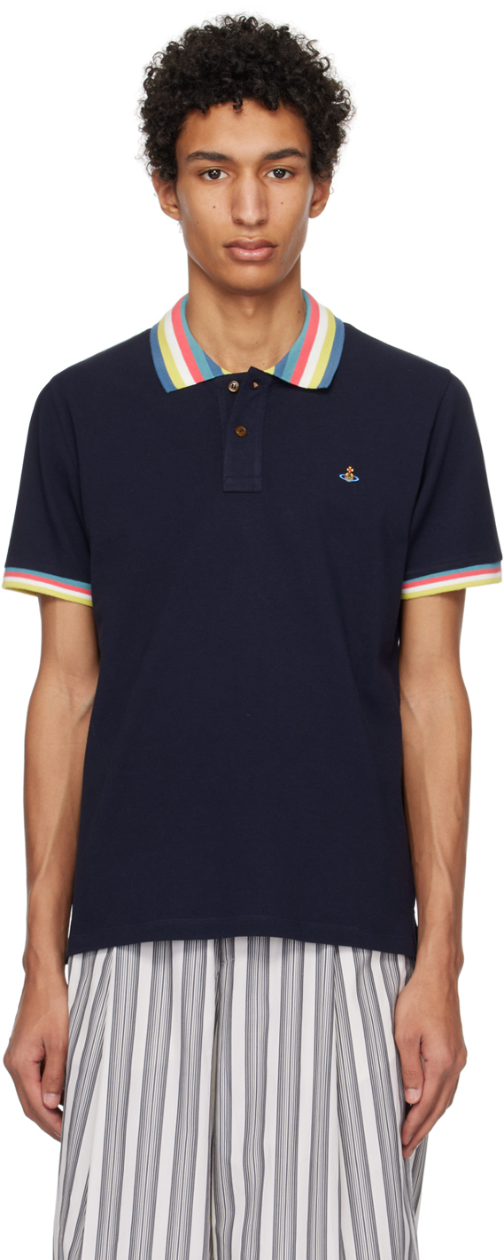 Vivienne Westwood Classic Polo Stripe Collar In Navy