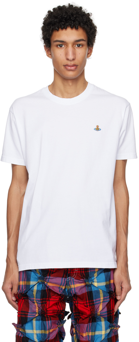Shop Vivienne Westwood White Orb T-shirt In A401 White