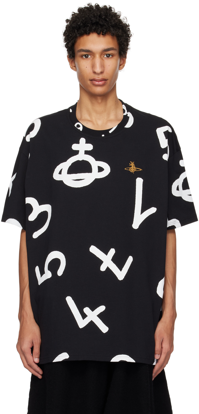 Vivienne Westwood: ブラック オーバーサイズ Tシャツ | SSENSE 日本
