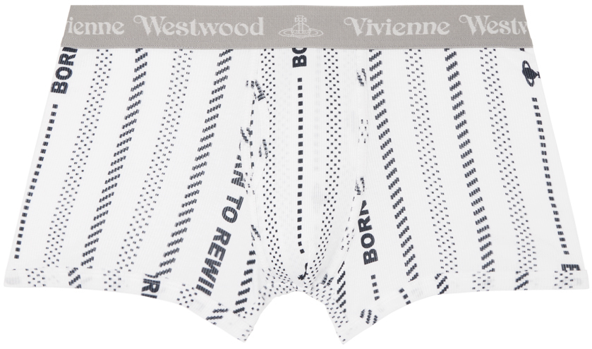 Vivienne Westwood White Printed Boxers In A401 White