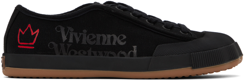 Shop Vivienne Westwood Black Animal Gym Sneakers In N401 Black