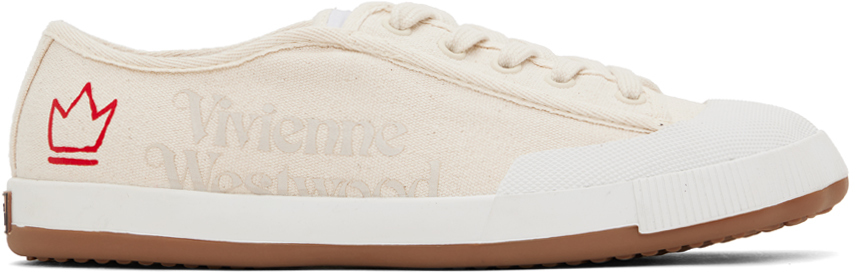 Shop Vivienne Westwood Off-white Animal Gym Sneakers In B401 Natural