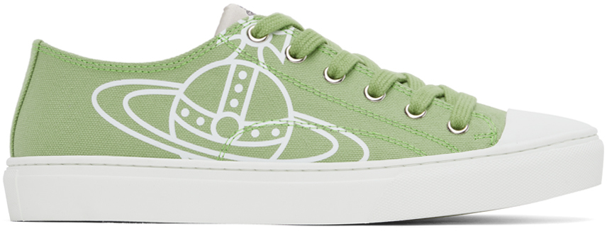 Vivienne Westwood Green Plimsoll Low Top Sneakers In M404 Pistacchio