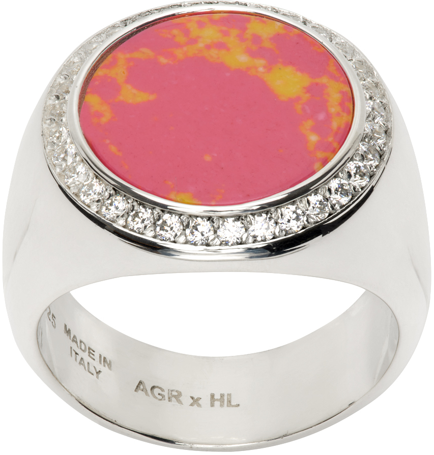 Agr Silver & Pink Hatton Labs Edition Stone Ring