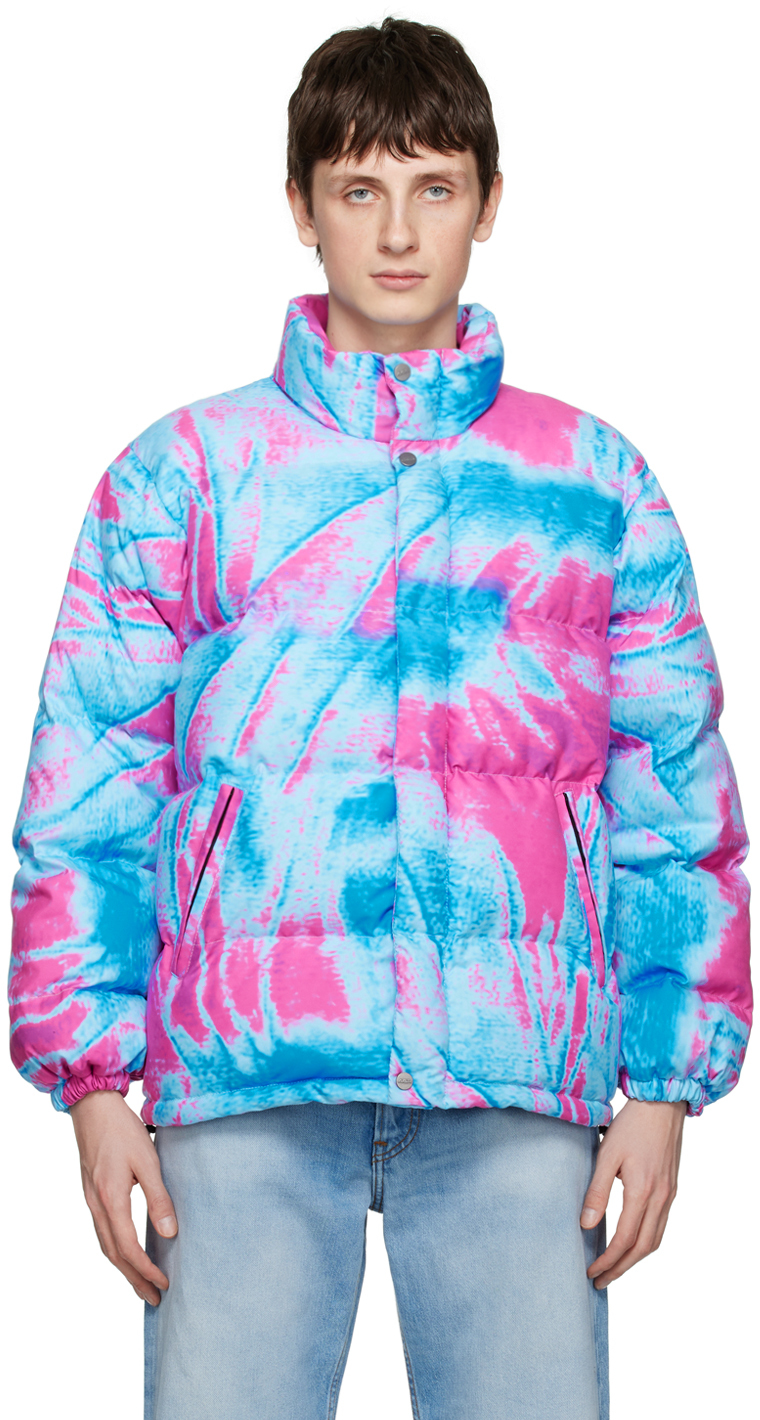 Agr Blue & Pink Embroidered Jacket In Pink/blue