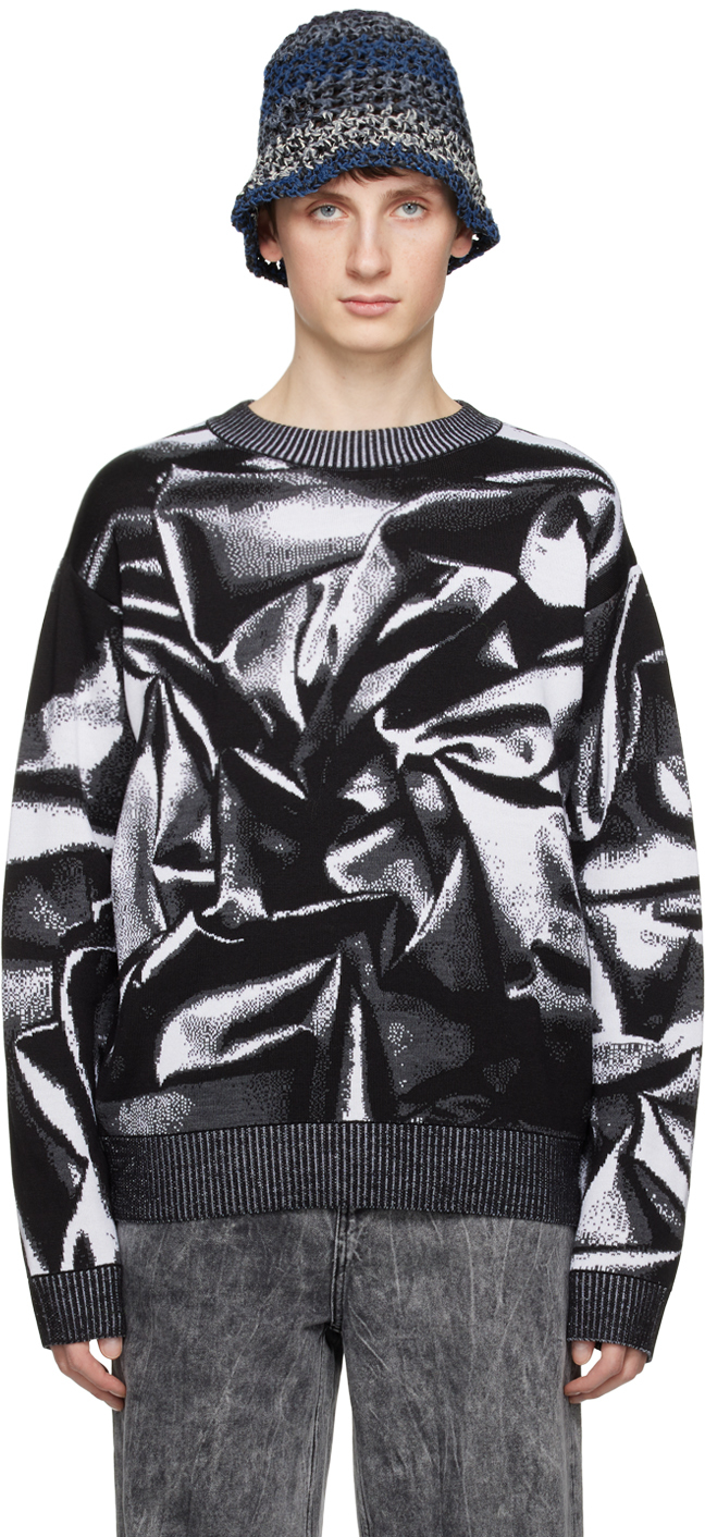 Agr Black Graphic Sweater