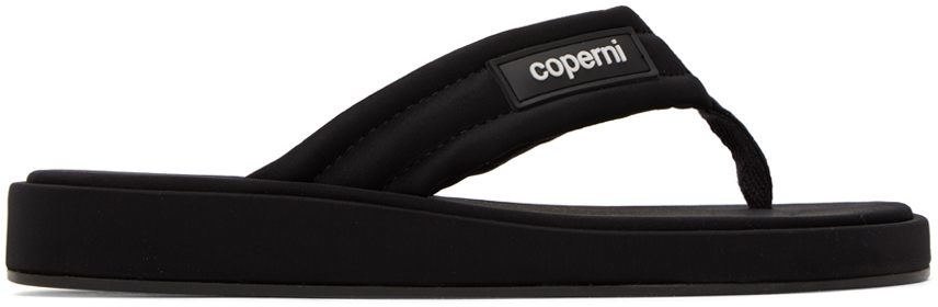 Shop Coperni Black Quilted Flip Flops