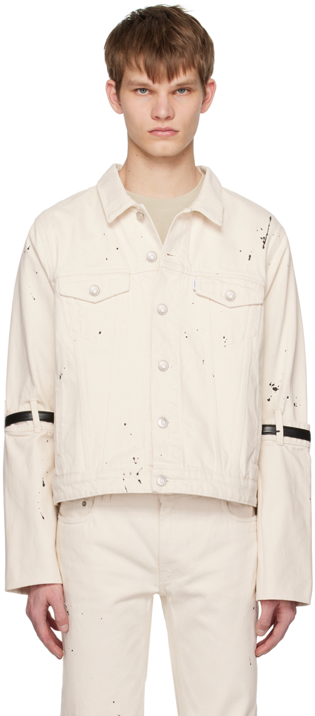 Coperni: White Hybrid Denim Jacket | SSENSE