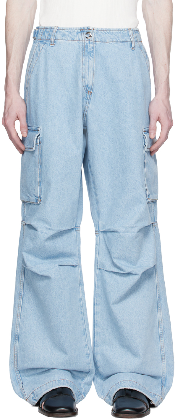 Coperni Blue Wide-leg Jeans In Ice Blue