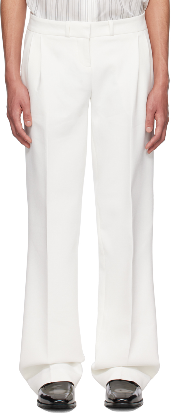 Coperni Pressed-crease Tailored Trousers In White