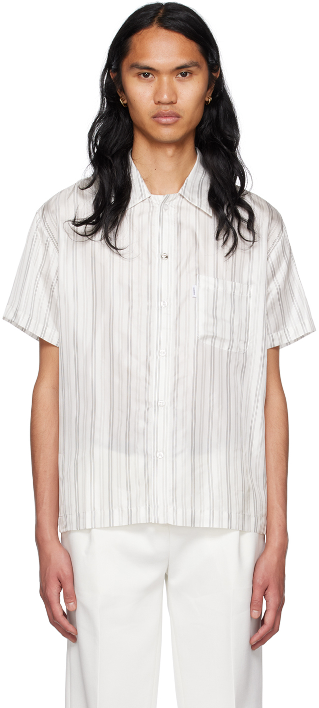 Coperni White Striped Shirt In Ivory