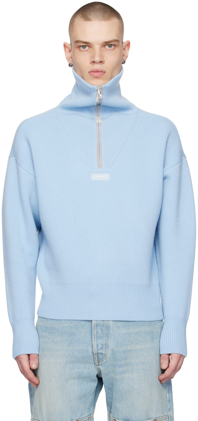 Coperni Blue Half-Zip Sweater