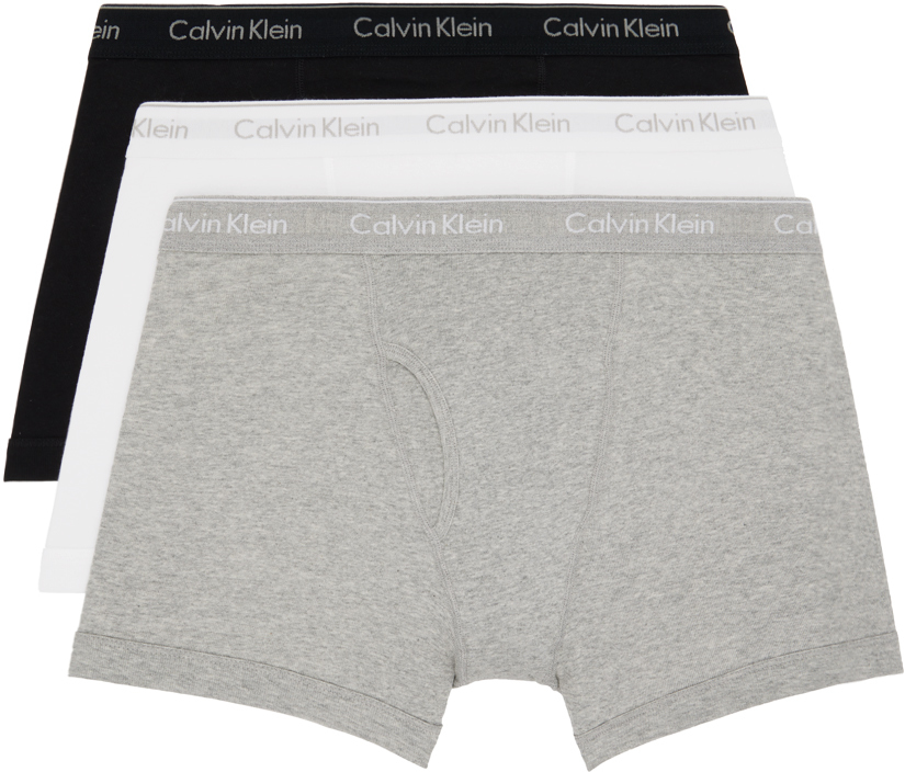 Calvin Klein Underwear: Three-Pack Multicolor Classic Boxer Briefs ...