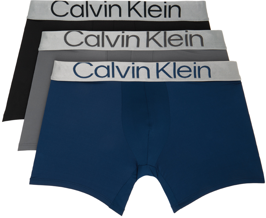 Calvin Klein Underwear Three-Pack Multicolor Reconsidered Steel Boxer Briefs