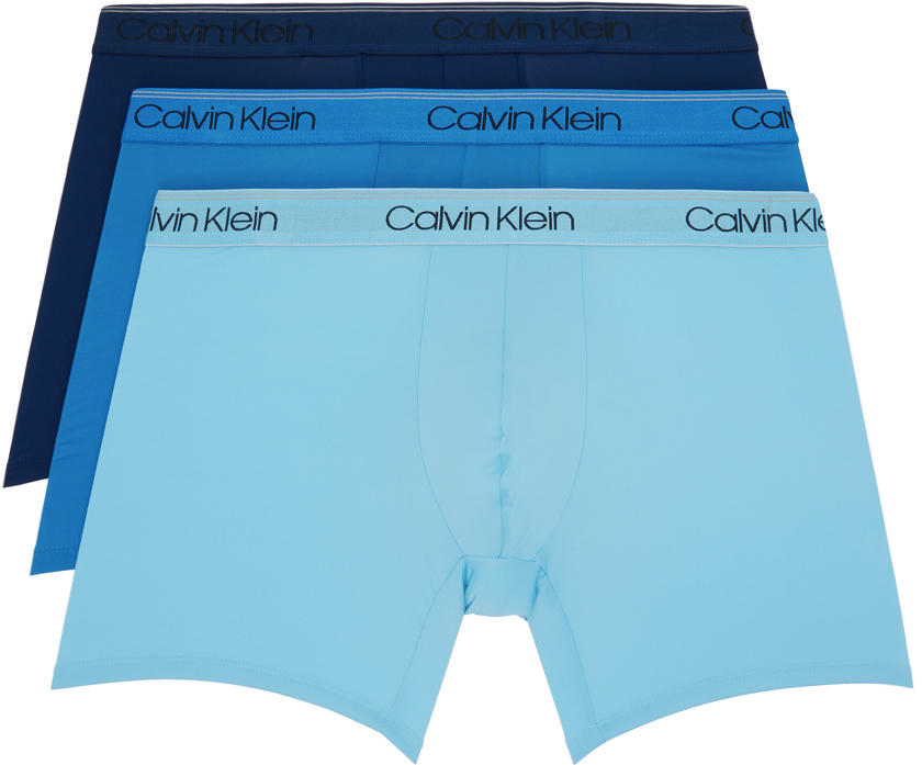 verlichten tellen ochtendgloren Calvin Klein Underwear: Three-Pack Blue Micro Boxer Briefs | SSENSE