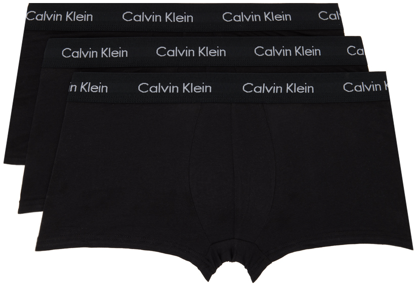 Calvin Klein Underwear Three-Pack Black Low-Rise Boxer Briefs