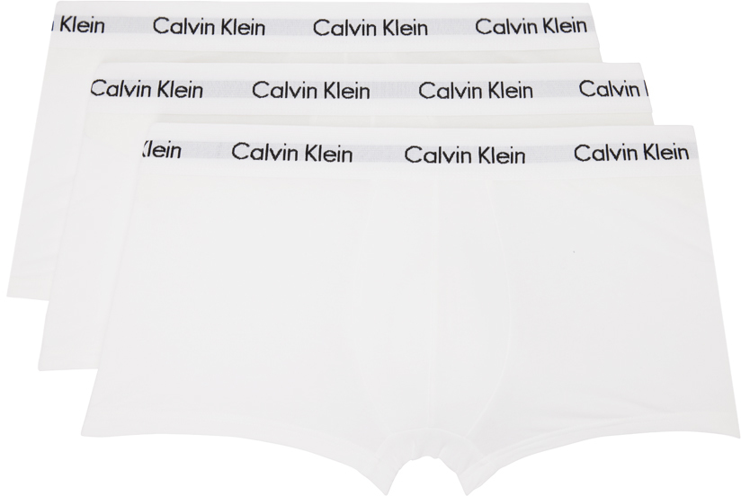 Calvin Klein Underwear Three-Pack White Low-Rise Boxer Briefs