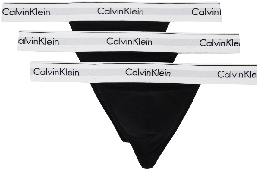 Calvin Klein Underwear Three-Pack Black Modern Thongs