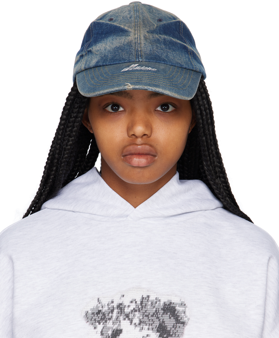 We11done: Blue Washed Denim Cap | SSENSE Canada