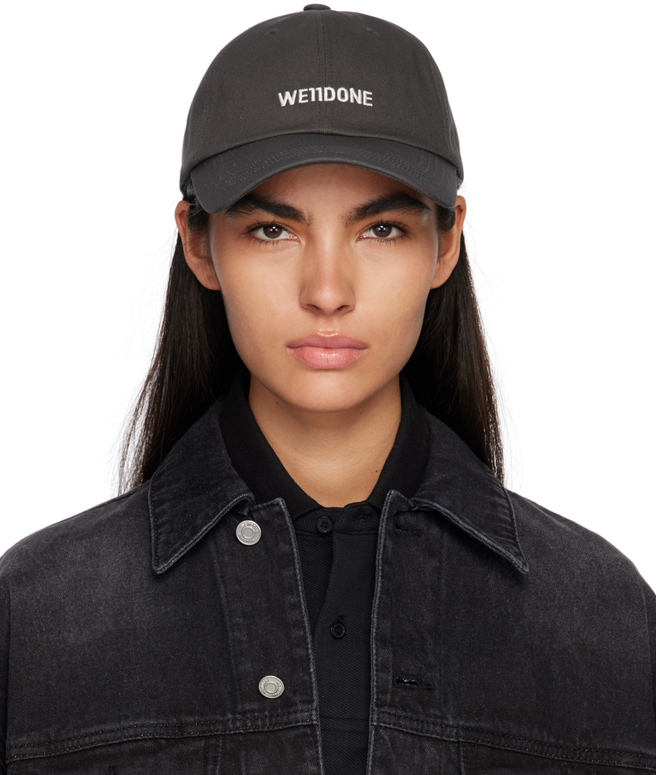 We11done: Gray Embroidered Cap | SSENSE