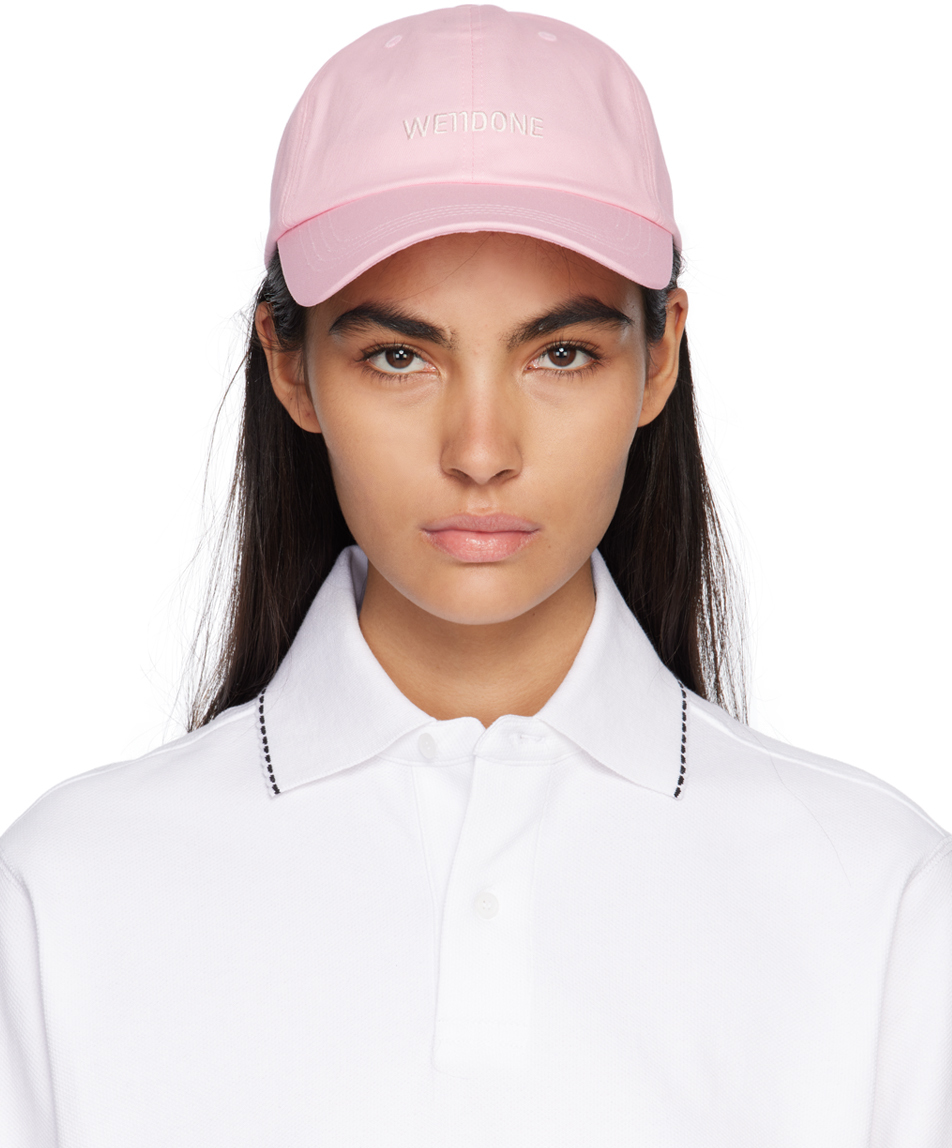We11 Done Pink Embroidered Cap In Light Pink