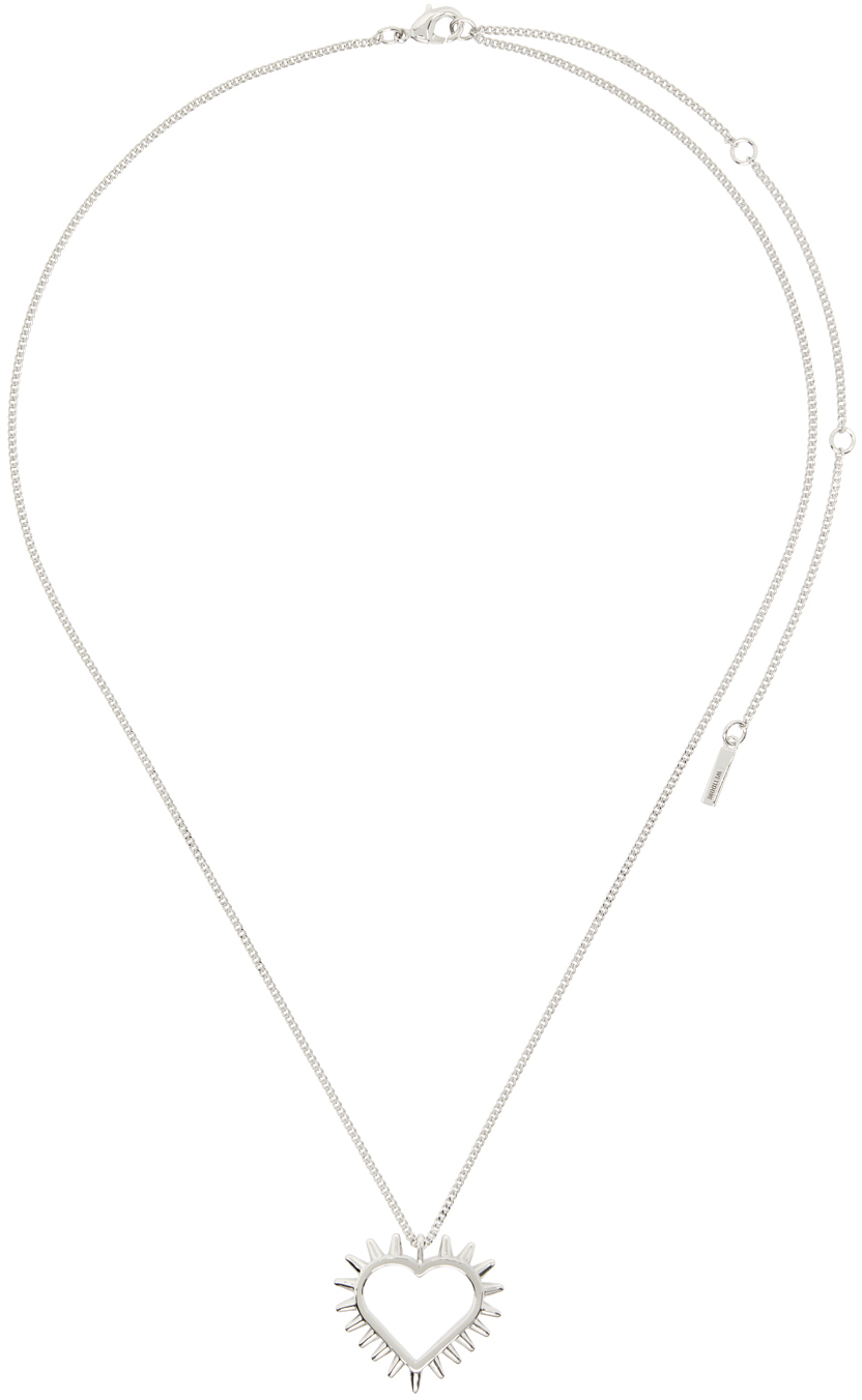 Silver Spike Heart Necklace
