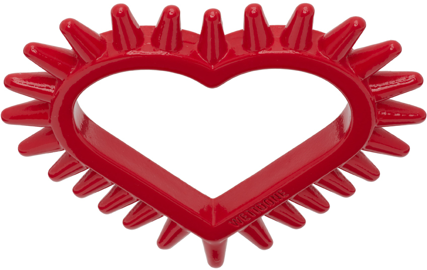 【関税込み】We11done レッド スモール スパイクハート リング Red Small Spike Heart Ring by We11done on Sale