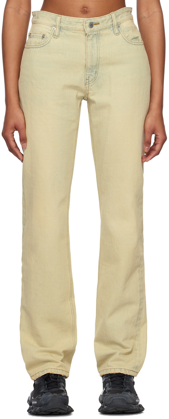 We11 Done Beige Straight-leg Jeans