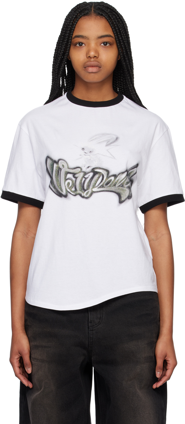 White Crewneck T-Shirt by We11done on Sale
