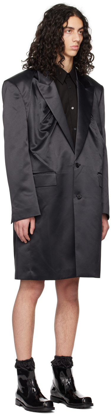 We11 Done Black Two-button Coat In Black